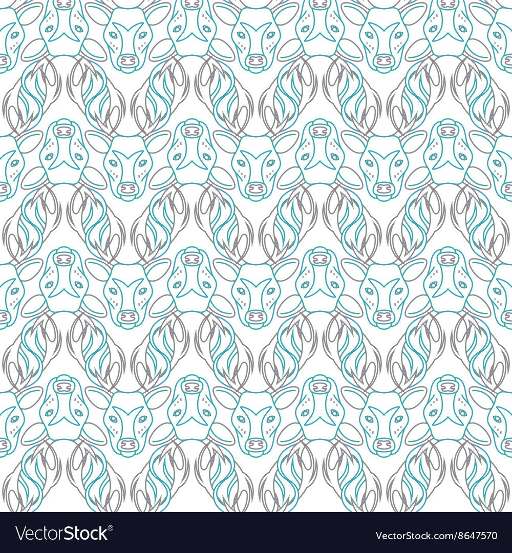 Pattern background with the deer seamless
