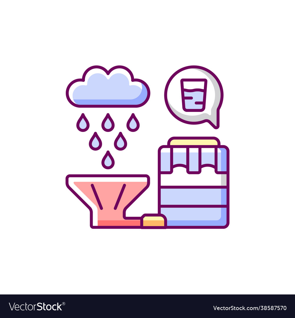 Recycling rainwater rgb color icon