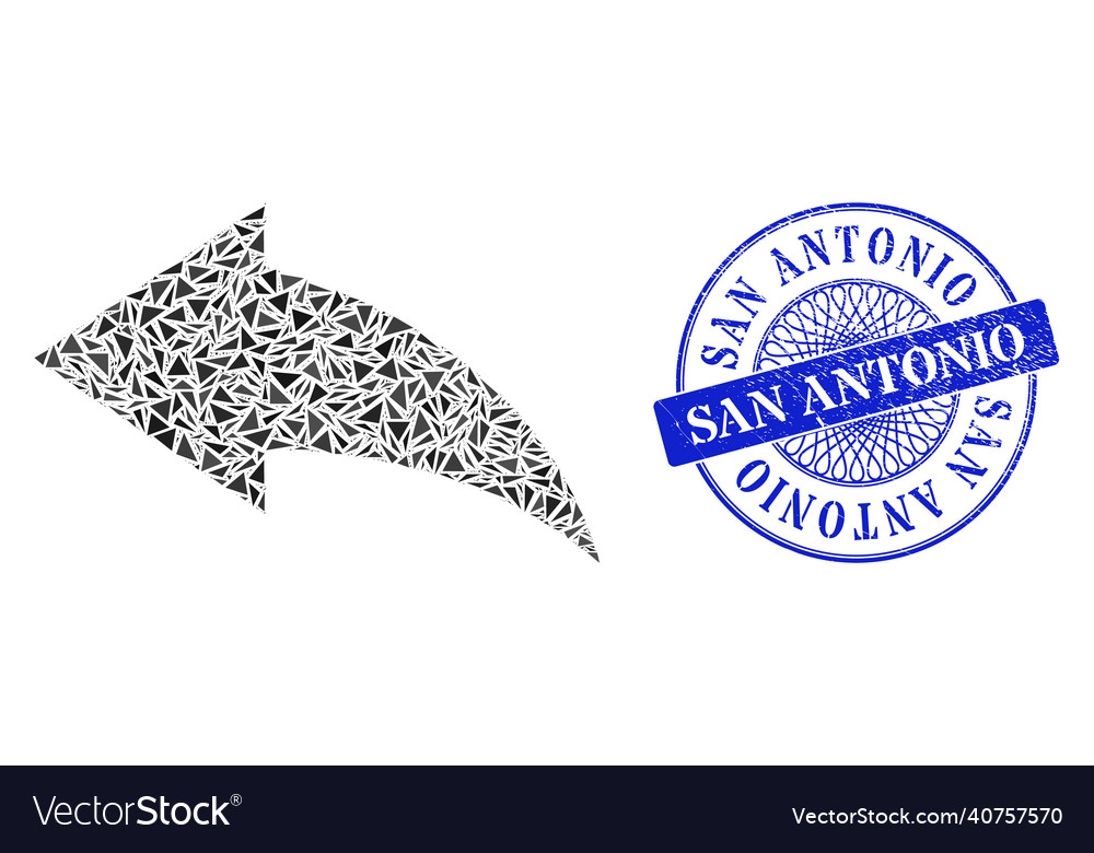 Scratched san antonio stamp seal and triangle undo