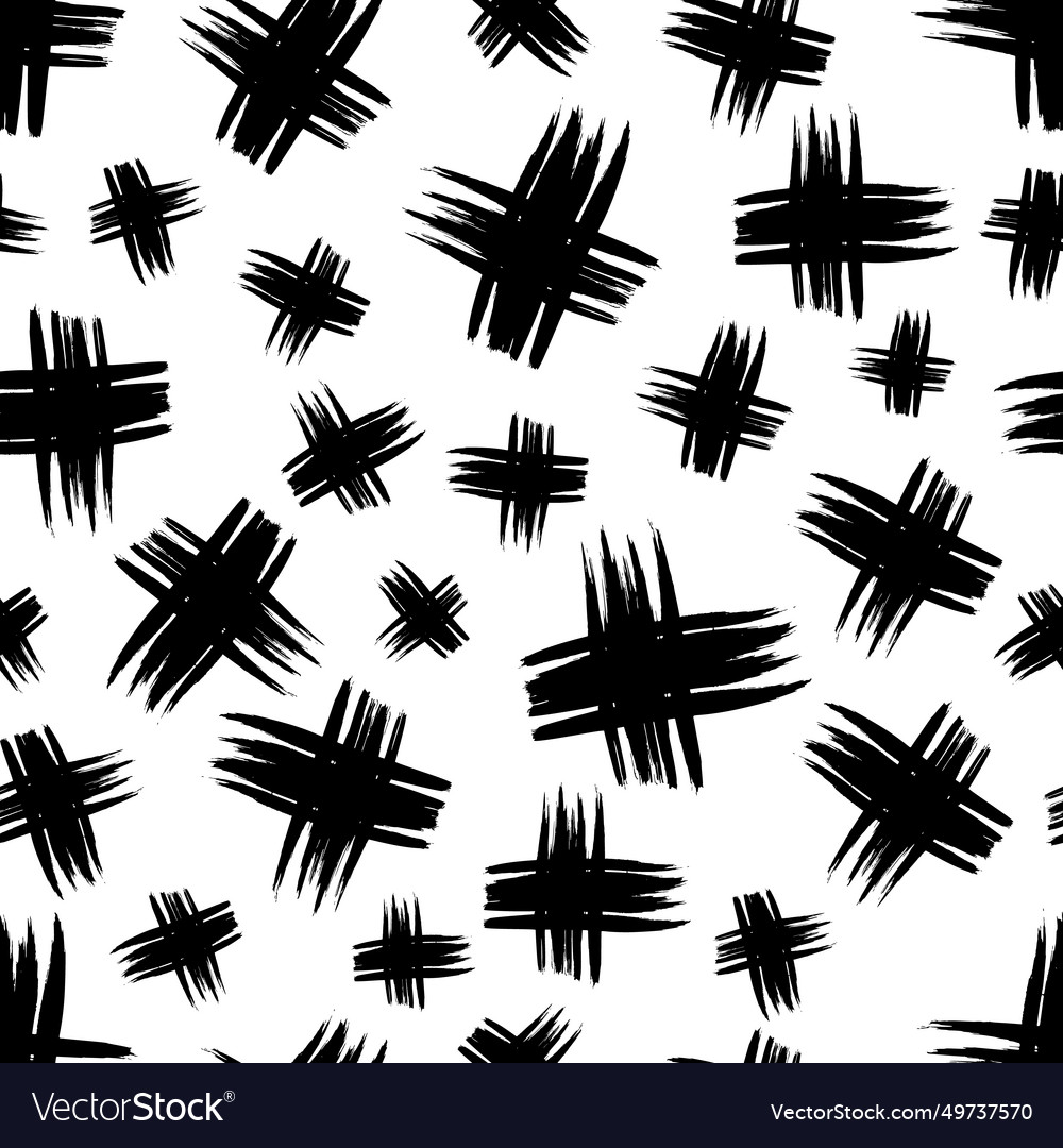 Seamless pattern with hand drawn cross symbols