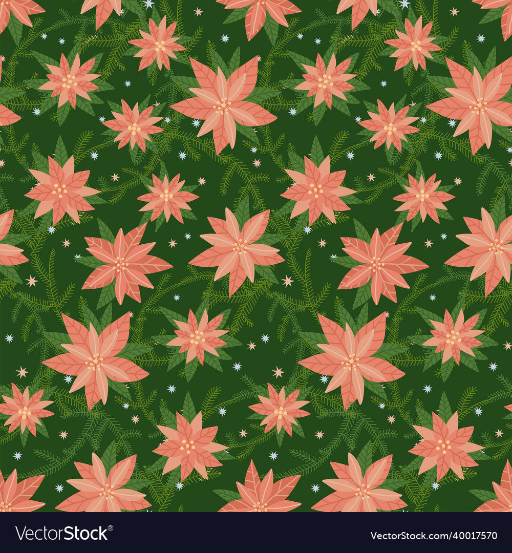 Seamless repeat pattern with spruce sprigs vector image Seamless repeat pattern with spruce sprigs