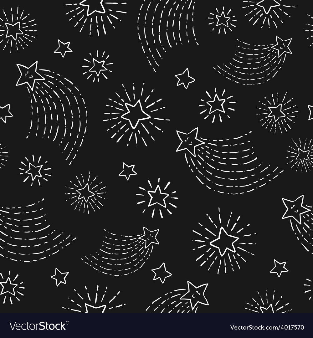 Seamless space background with planets comets