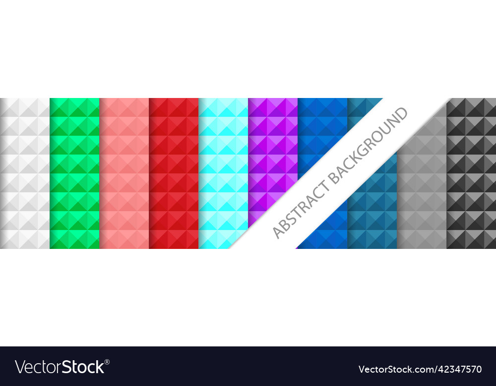 Set of 10 abstract multi-colored patterns from