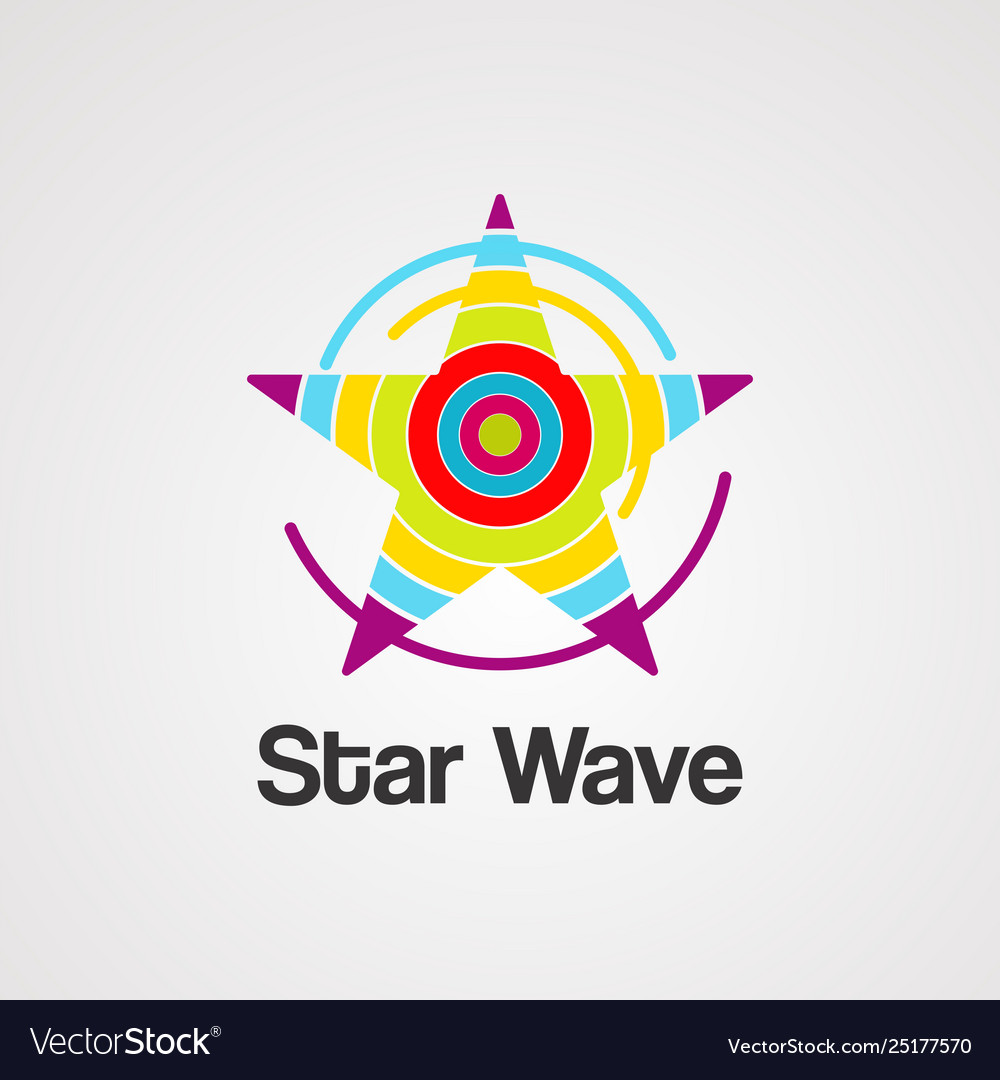 Star wave logo icon element and template Vector Image