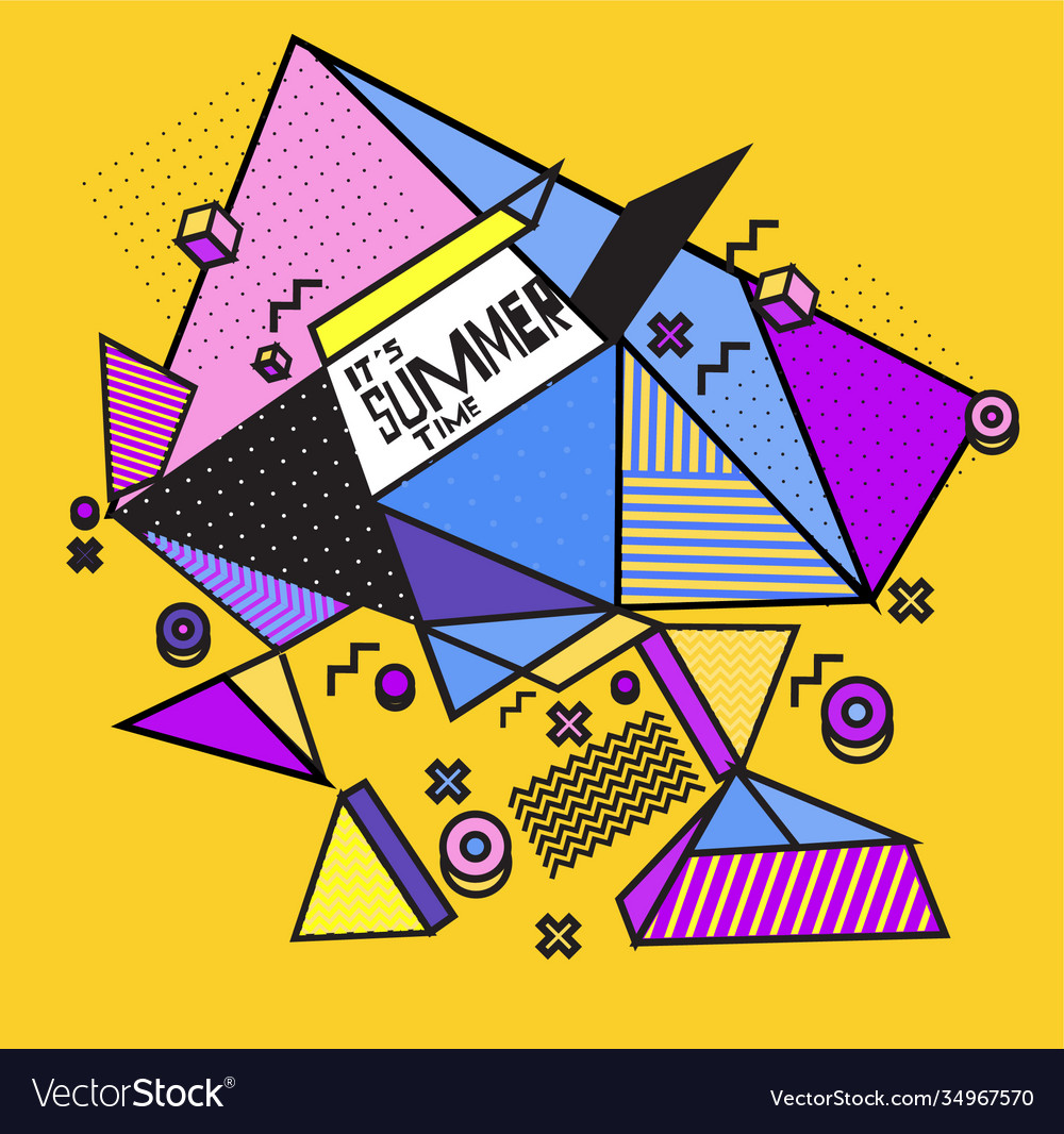 Triangle geometric forms for summer design event vector image Triangle geometric forms for summer design event