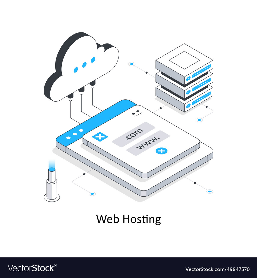 Web hosting isometric stock eps file
