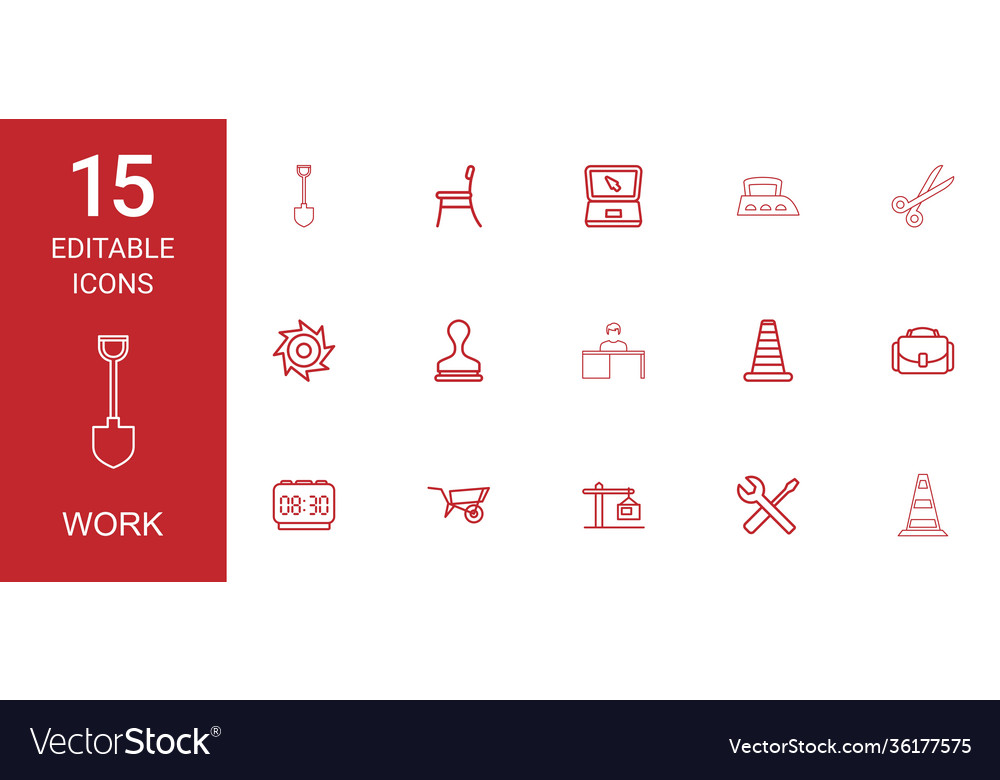 15 Arbeitssymbole vector image 15 Arbeitssymbole