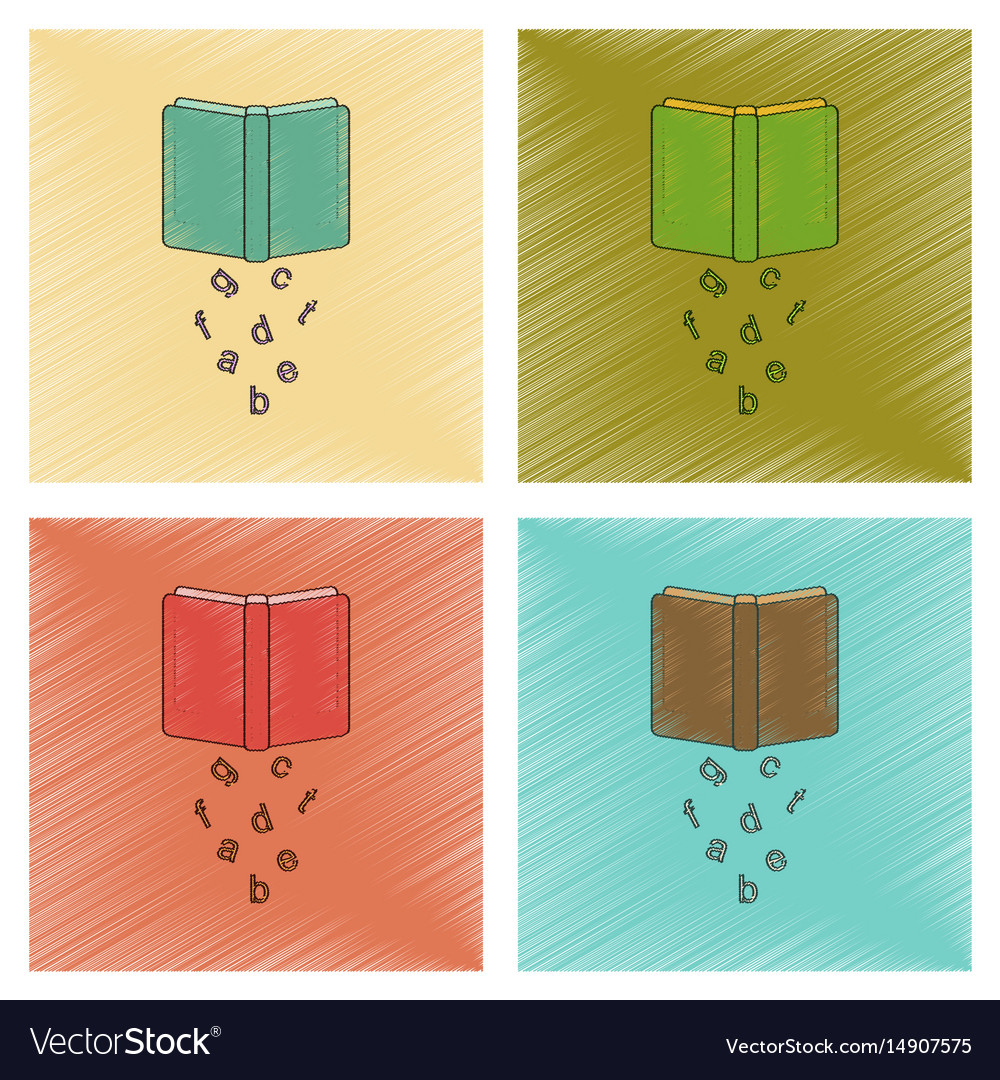 Assembly flat shading style icon alphabet book