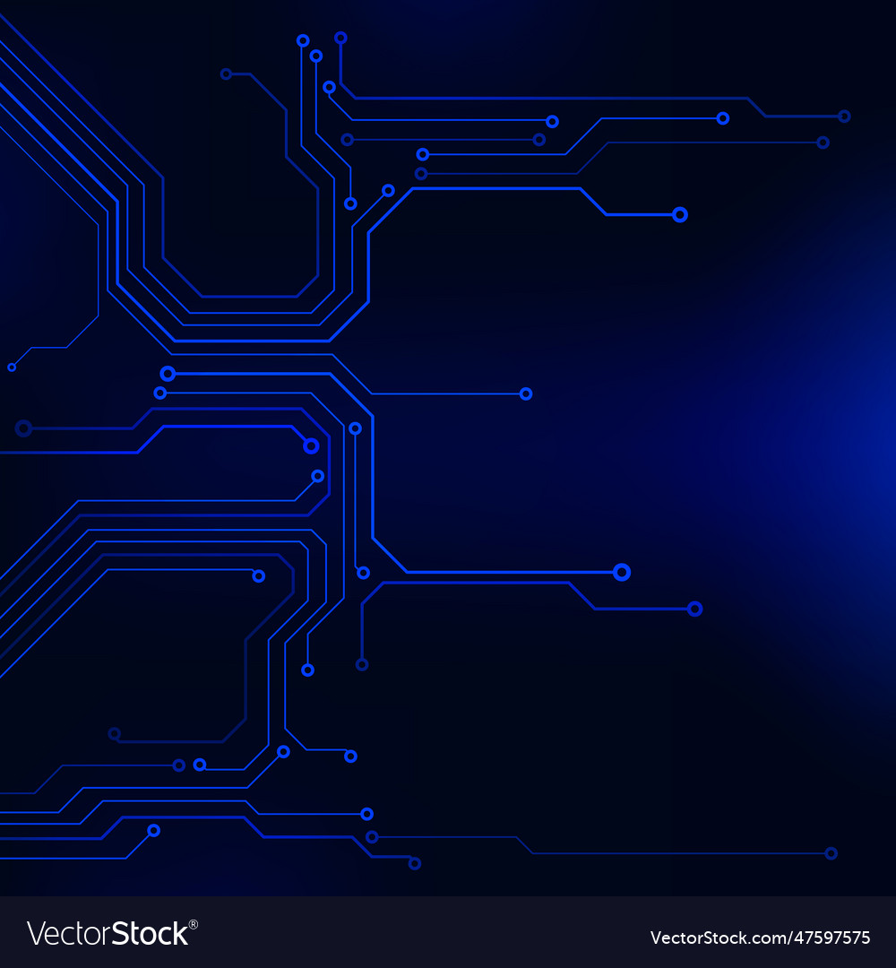 Circuit board technology blue scifi color vector image Circuit board technology blue scifi color
