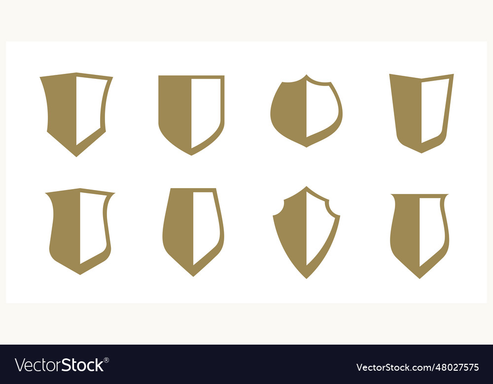 Classical shields collection design elements vector image Classical shields collection design elements