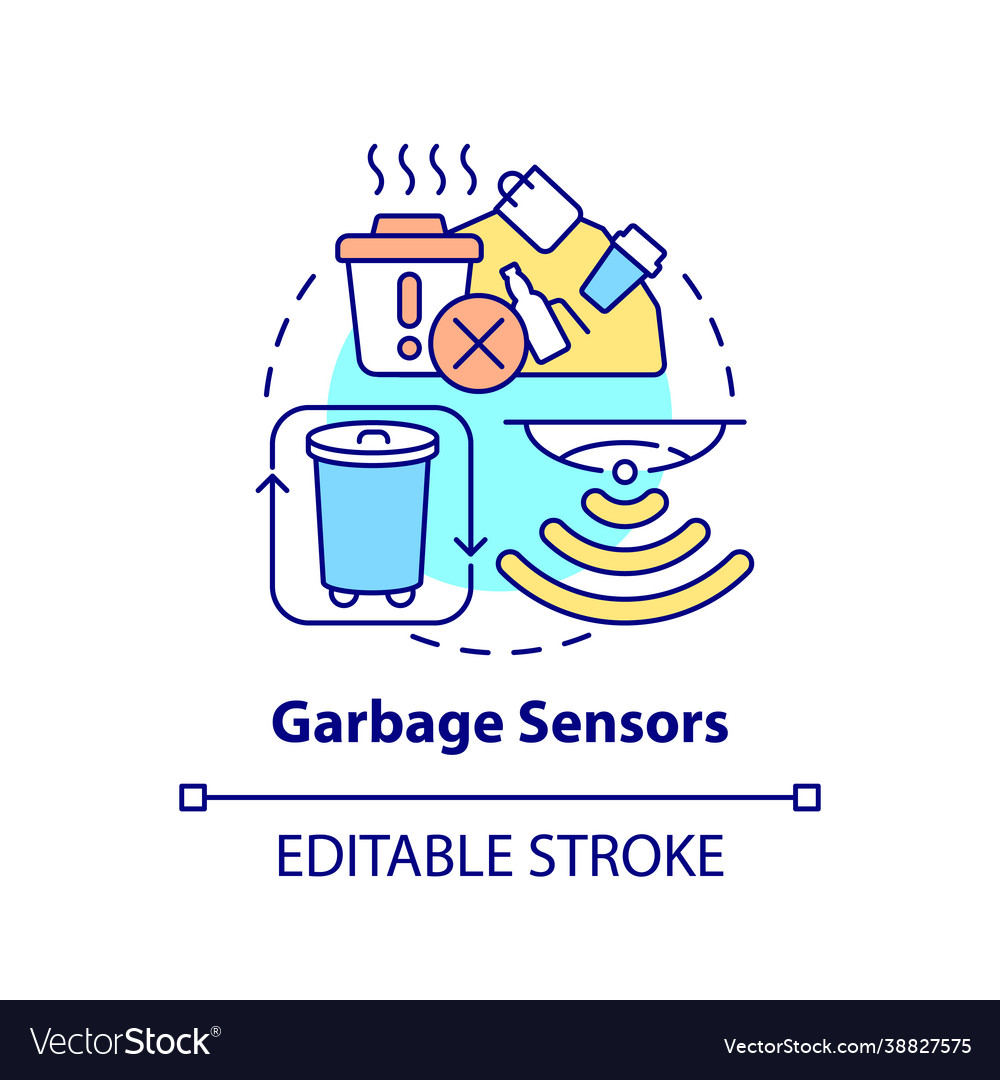 Garbage sensors concept icon
