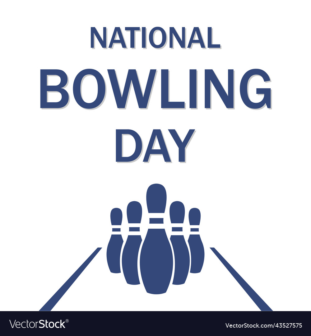 National bowling day conceptual banner Royalty Free Vector