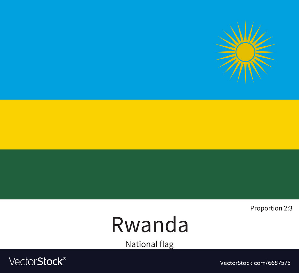 National flag rwanda with correct proportions Vector Image