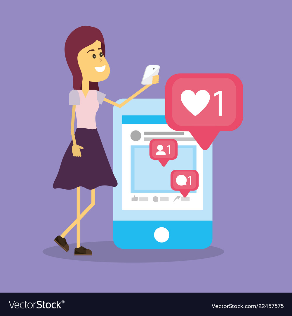 Woman on social networks