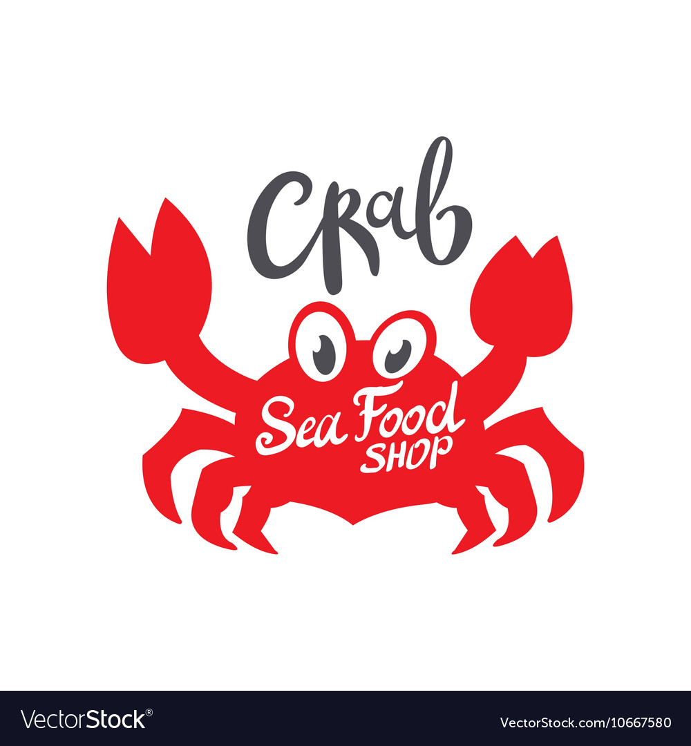 Crab silhouette seafood shop logo branding Vector Image