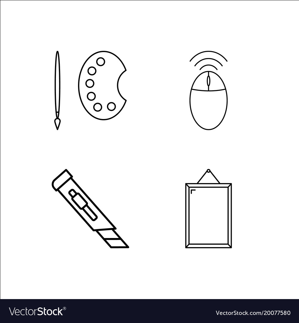 Design and studio simple linear icon setsimple