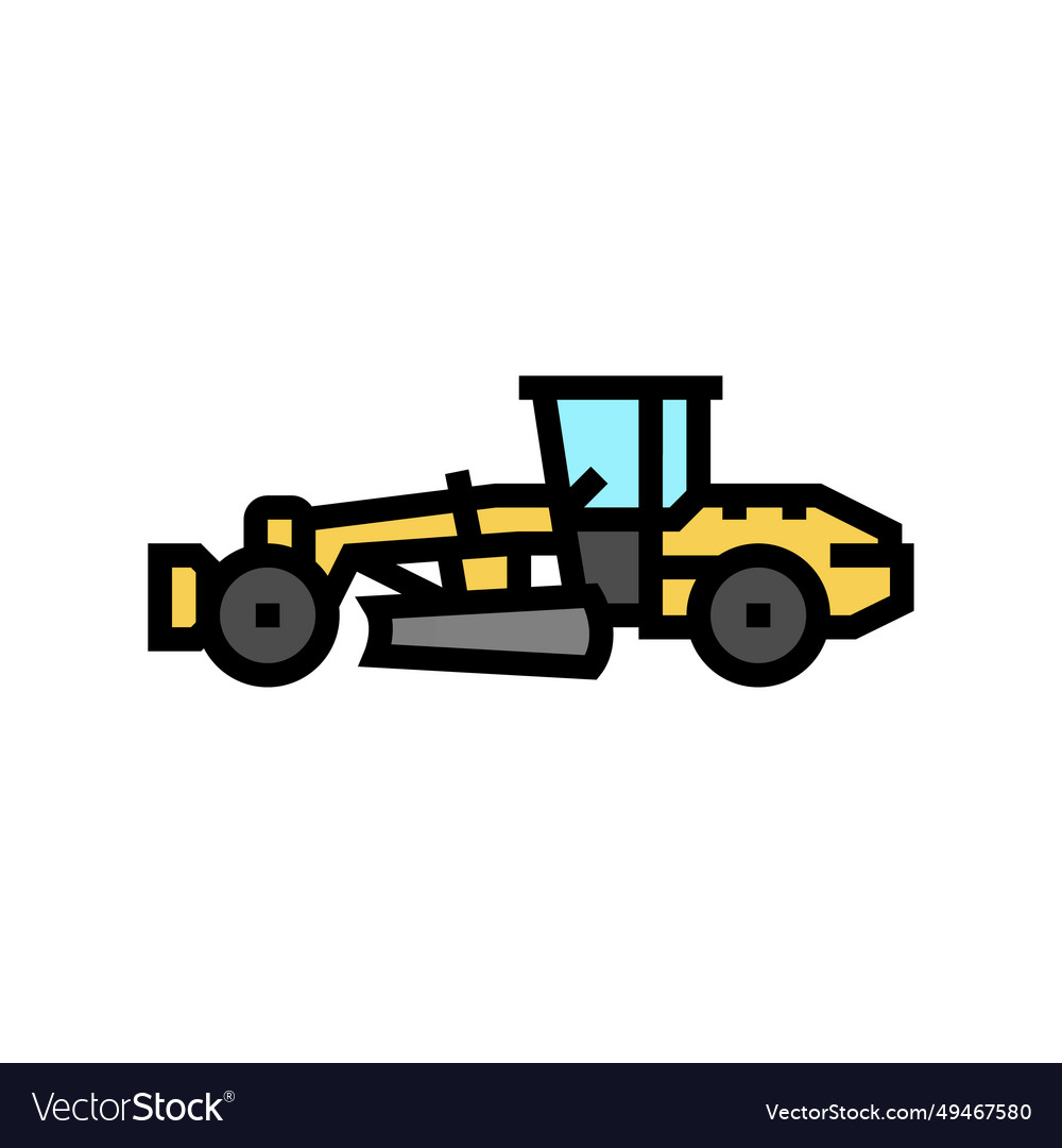 Grader machine construction vehicle color icon