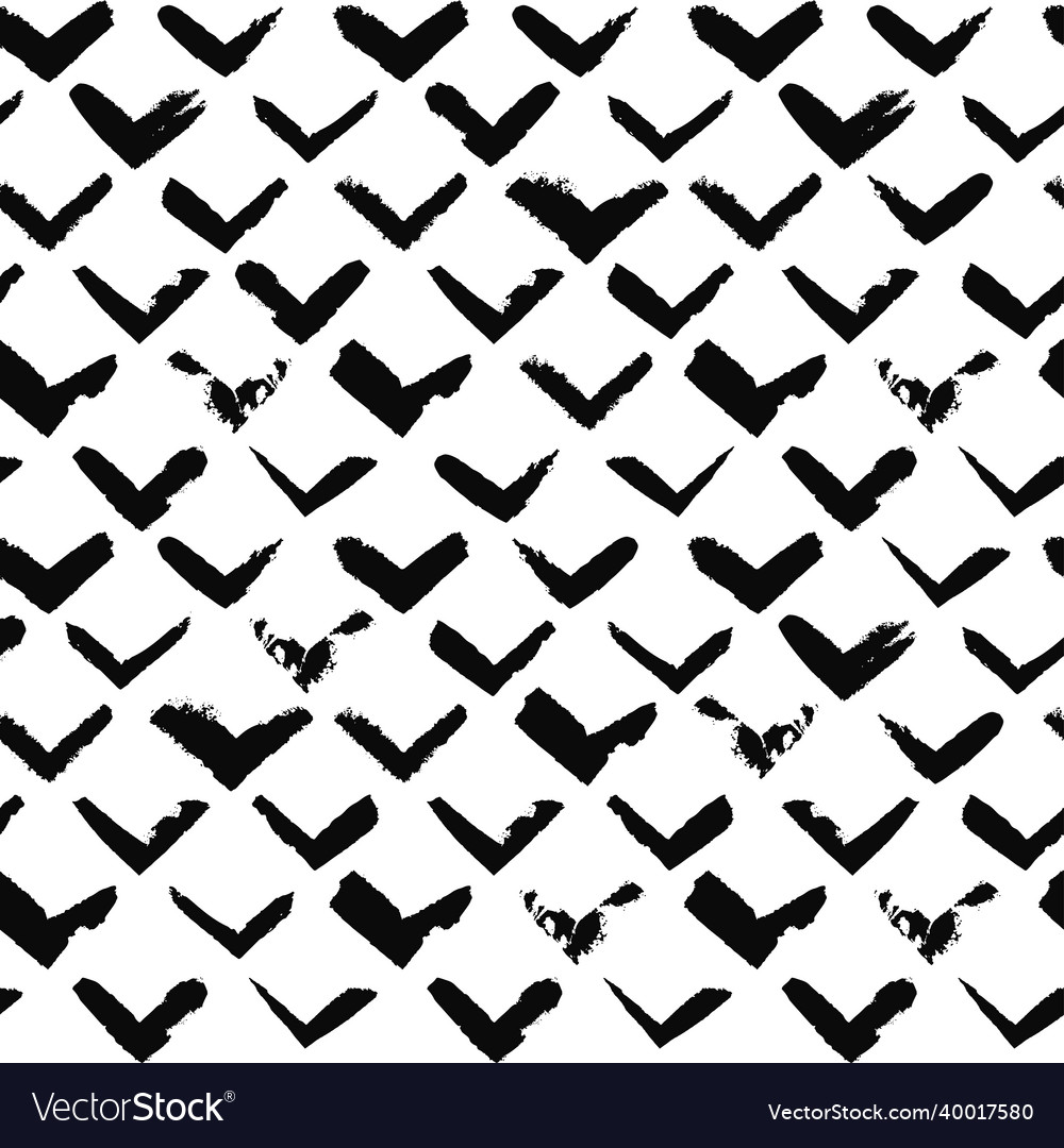 Hand drawn seamless pattern with check mark
