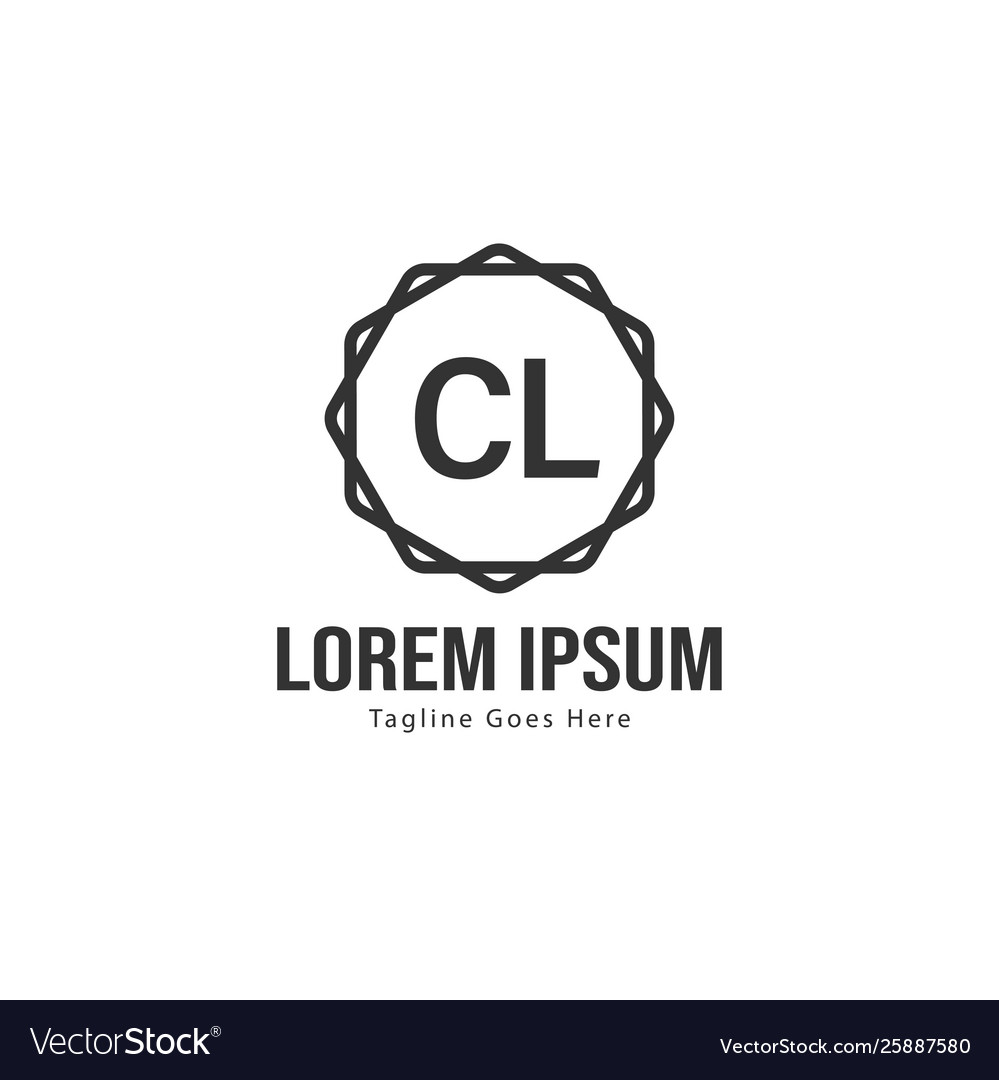 Initial cl logo template with modern frame