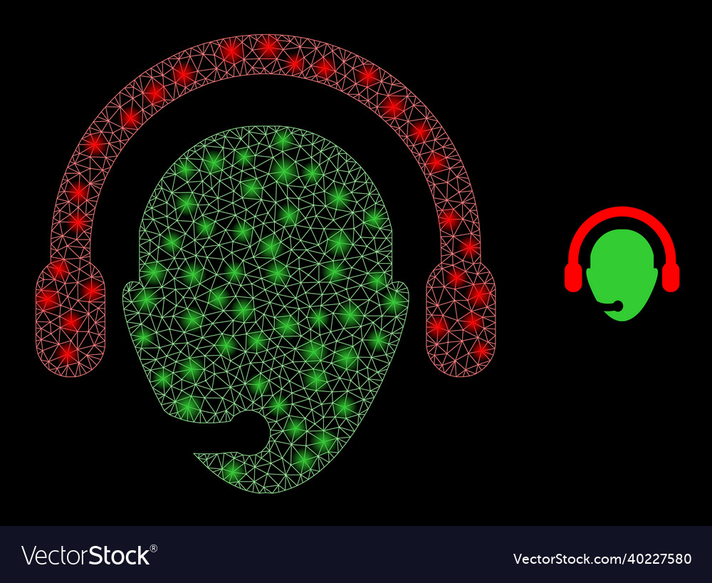 Mesh Netzbetreiberkopf mit hellem Netzwerk vector image Mesh Netzbetreiberkopf mit hellem Netzwerk