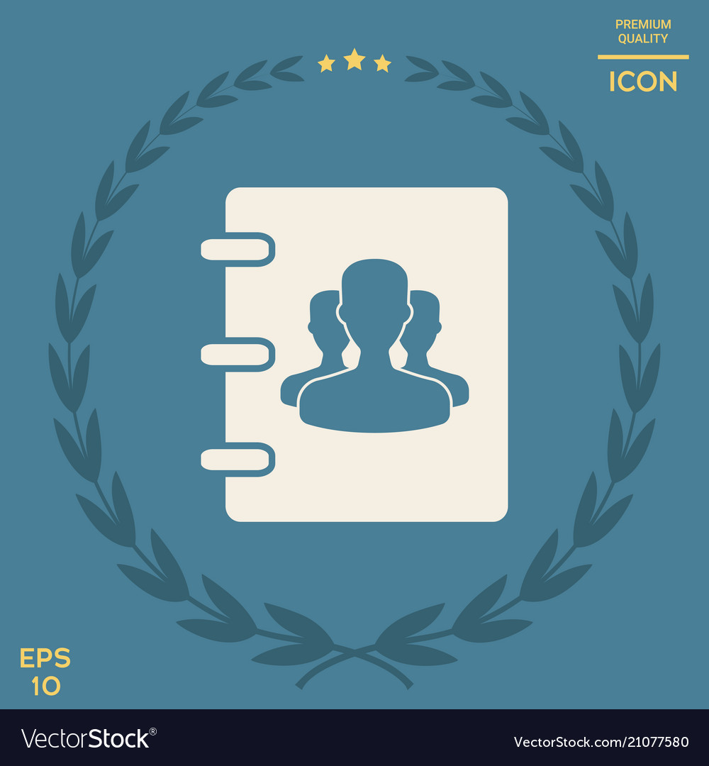 Notebook address phone book icon with symbol vector image Notebook address phone book icon with symbol