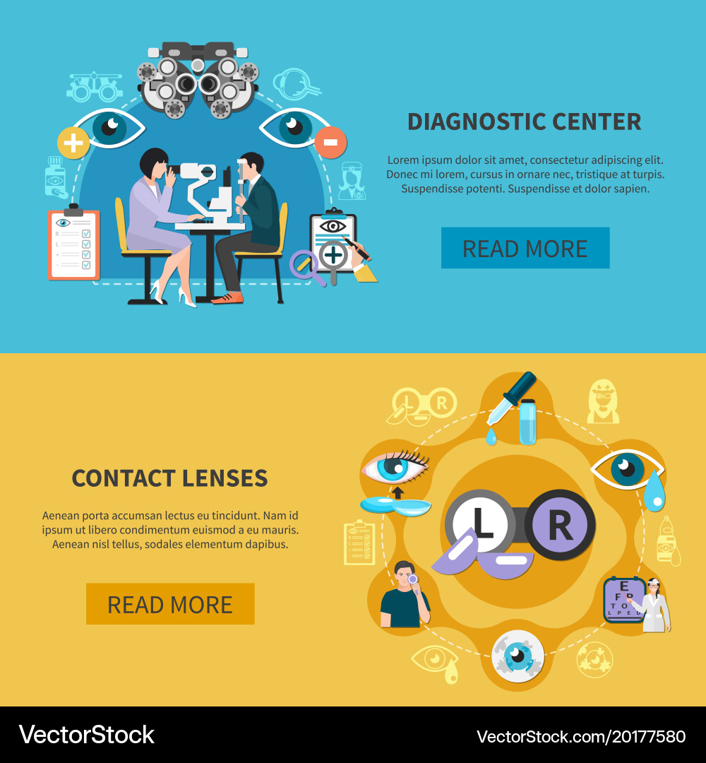 Oculist Eye Care Banners Royalty Free Vector Image