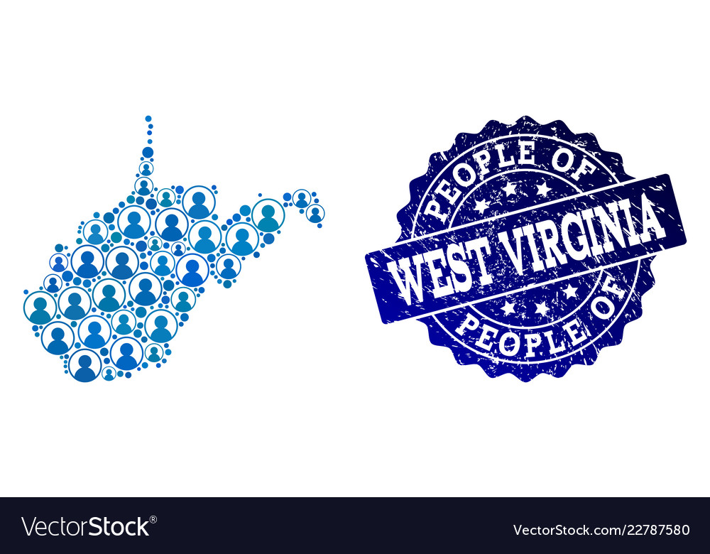 People composition of mosaic map west virginia