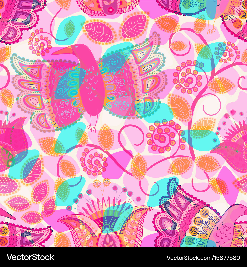 Seamless floral background pattern Royalty Free Vector Image