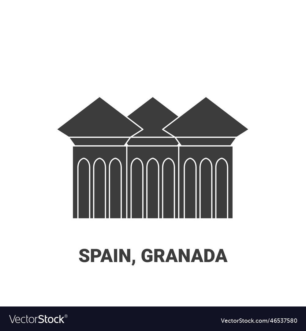 Spain granada travel landmark Royalty Free Vector Image