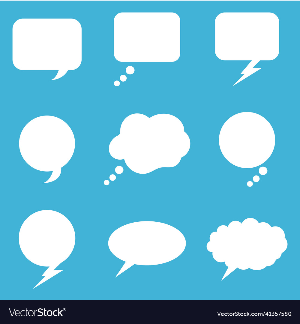 Speech bubble set icons isolated thought vector image Speech bubble set icons isolated thought