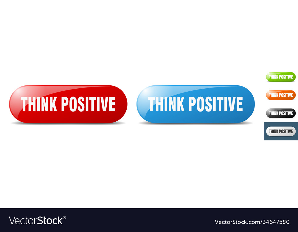 Think positive button key sign push set