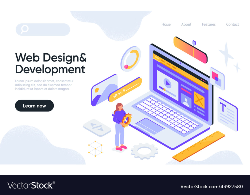 Web design and development concept vector image Web design and development concept