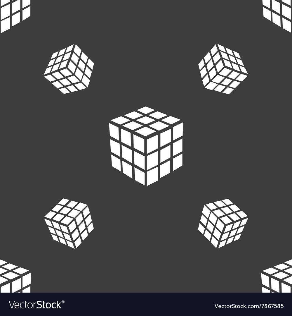 A three sided cube puzzle box in 3d icon sign