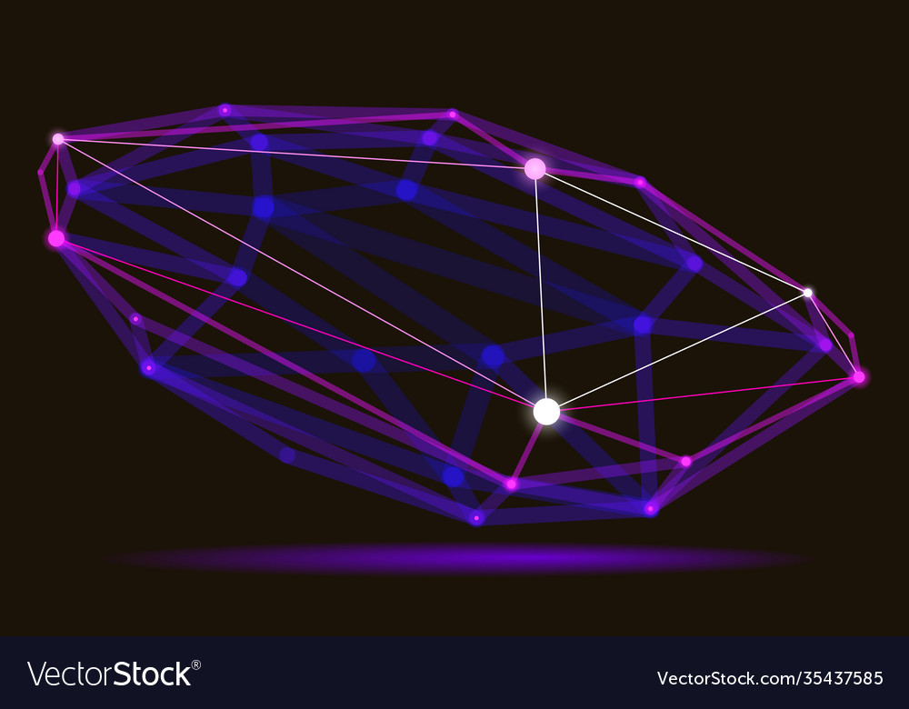 Abstract 3d mesh shape dots connected with lines