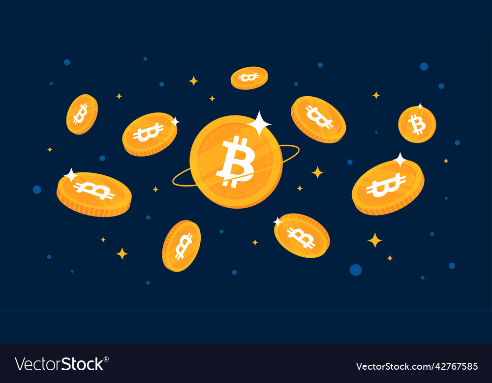 Bitcoin btc coins falling from the sky