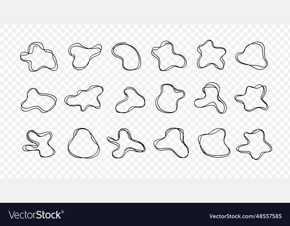 Blob shape line set for message note mark