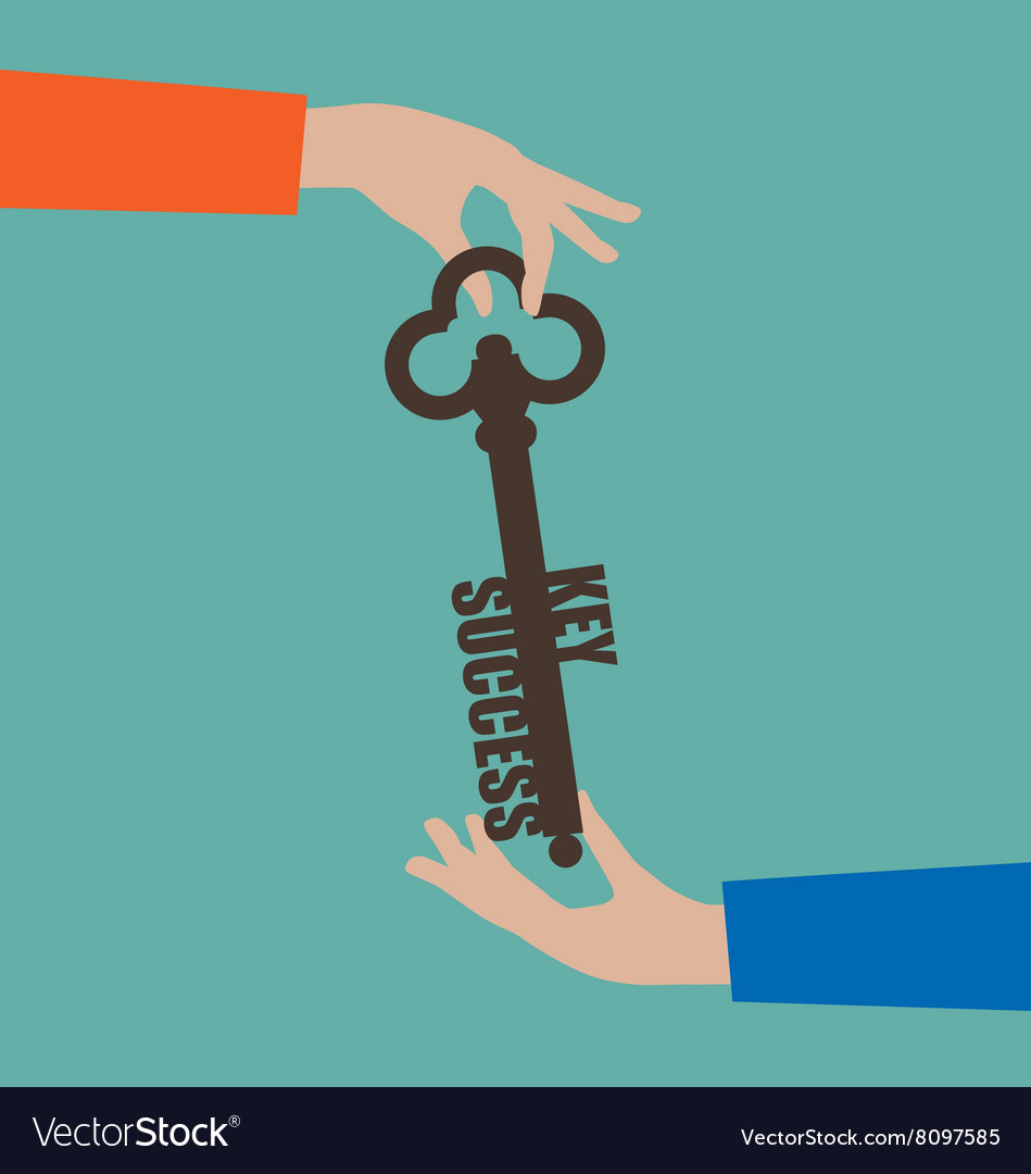 Businesswoman giving key to success Royalty Free Vector