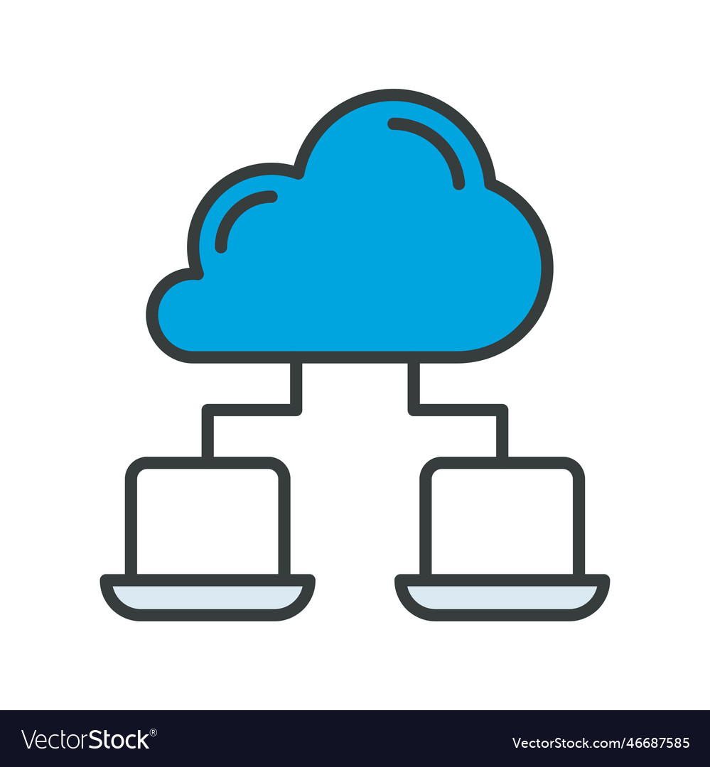Cloud connection fill outline icons simpl
