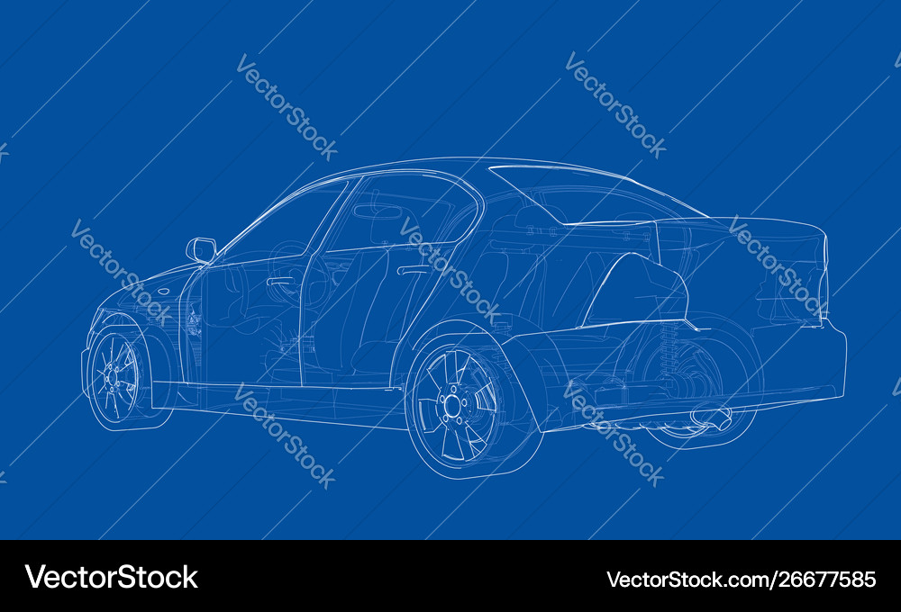 Concept car rendering 3d Royalty Free Vector Image