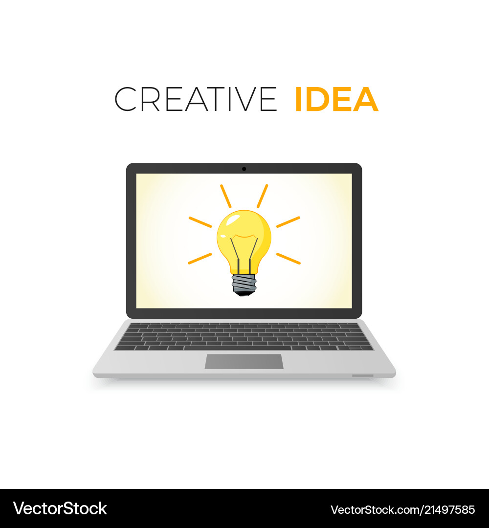 Creative idea concept business solution lamp Vector Image