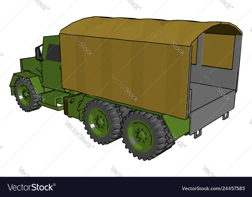 Different parts of military truck or color Vector Image