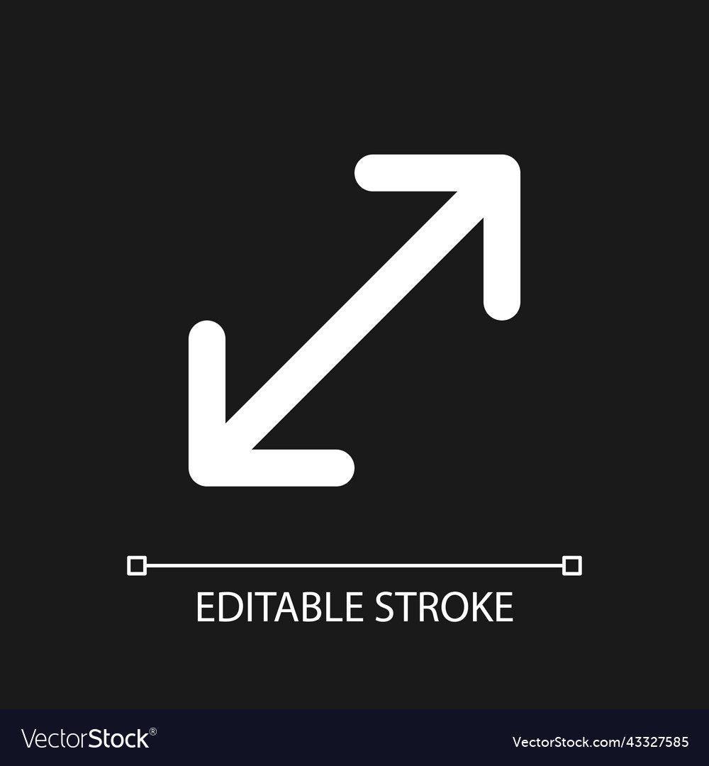 Enlarge pixel perfect white linear ui icon vector image Enlarge pixel perfect white linear ui icon
