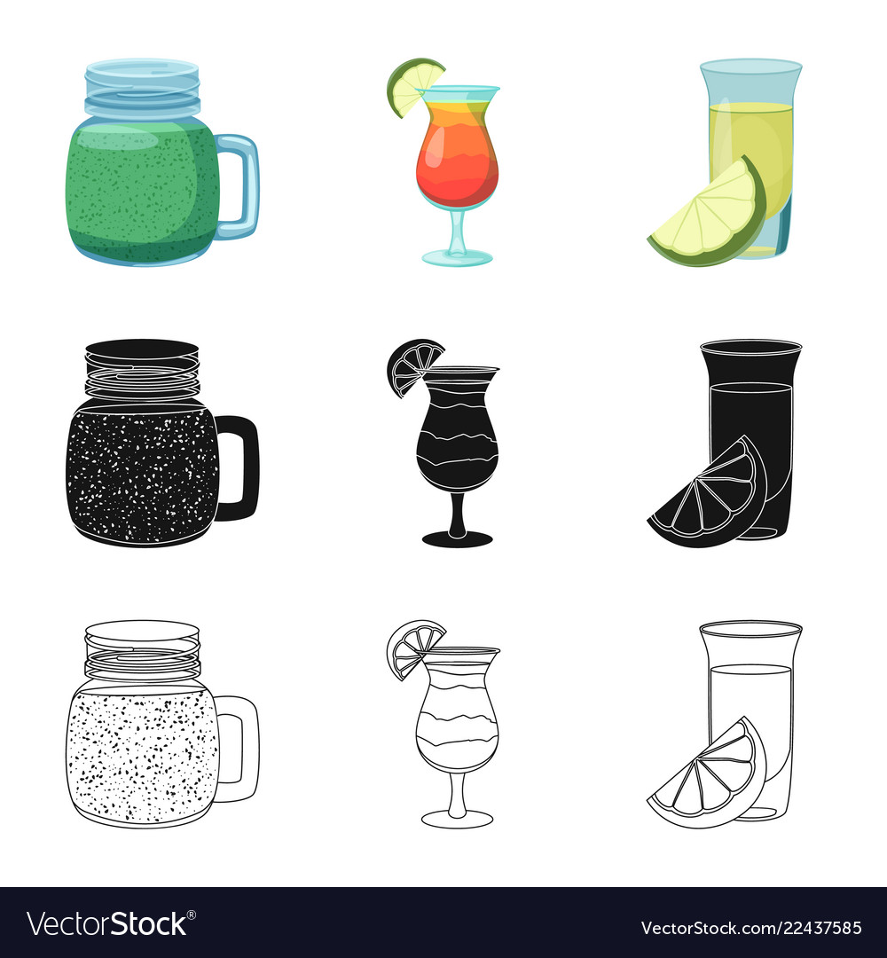 Isolated object of drink and bar icon collection