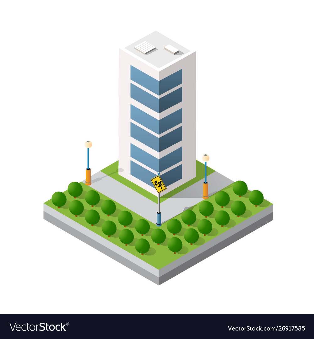 Isometric 3d module block Royalty Free Vector Image