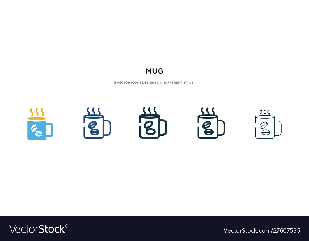 Mug icon in different style two colored