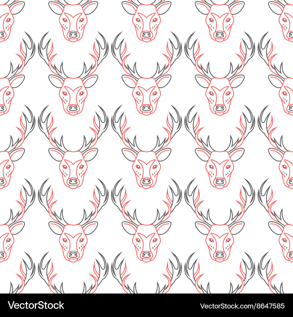 Pattern background with deer seamless Royalty Free Vector