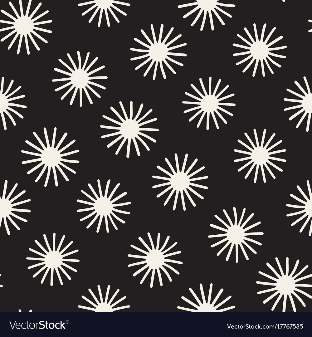 Seamless sunburst shapes freehand pattern