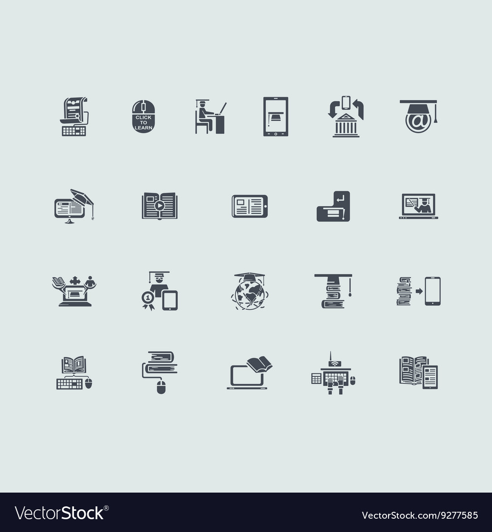 Set of distance learning icons