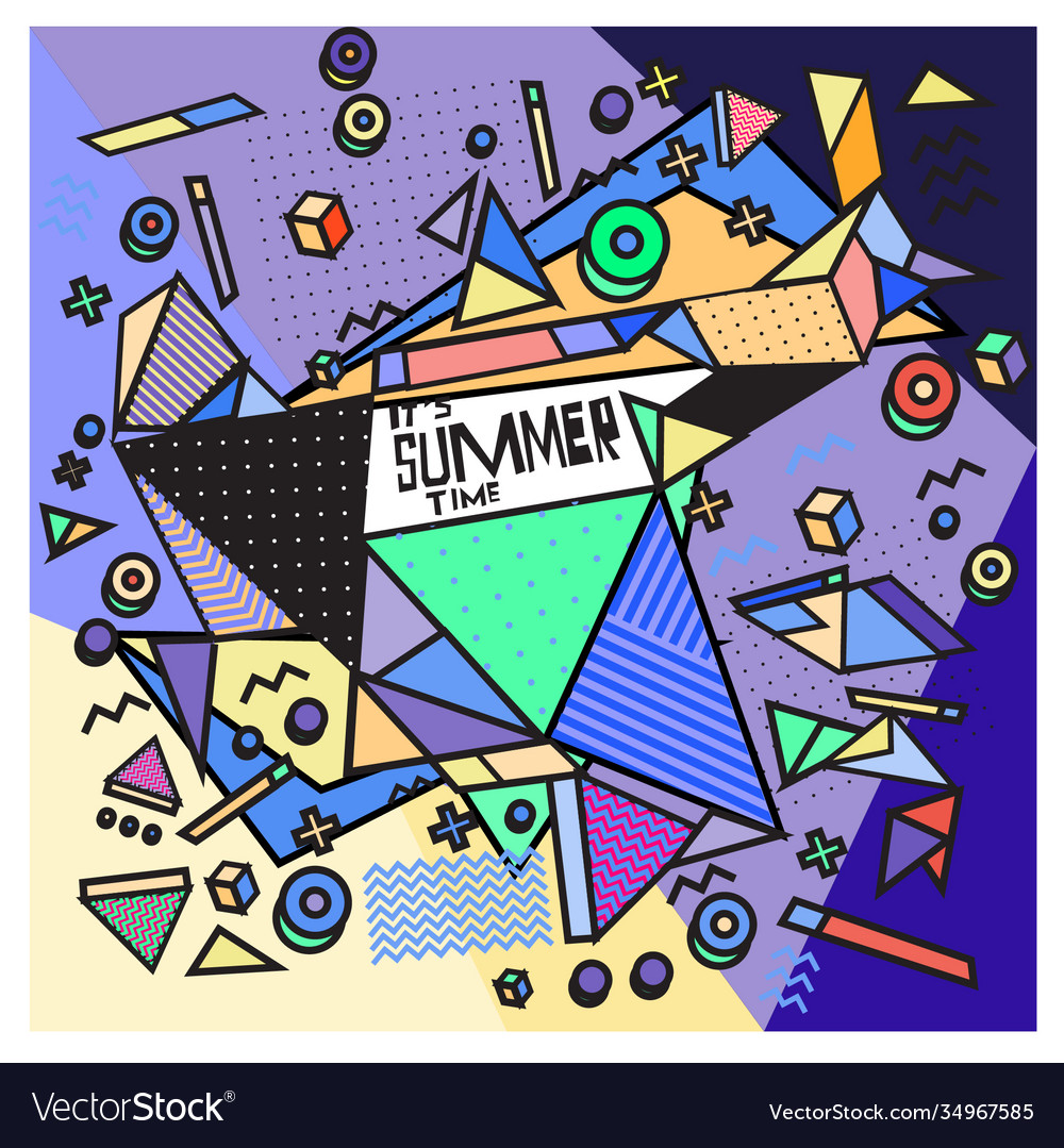 Triangle geometric forms for summer design event Vector Image Triangle geometric forms for summer design event