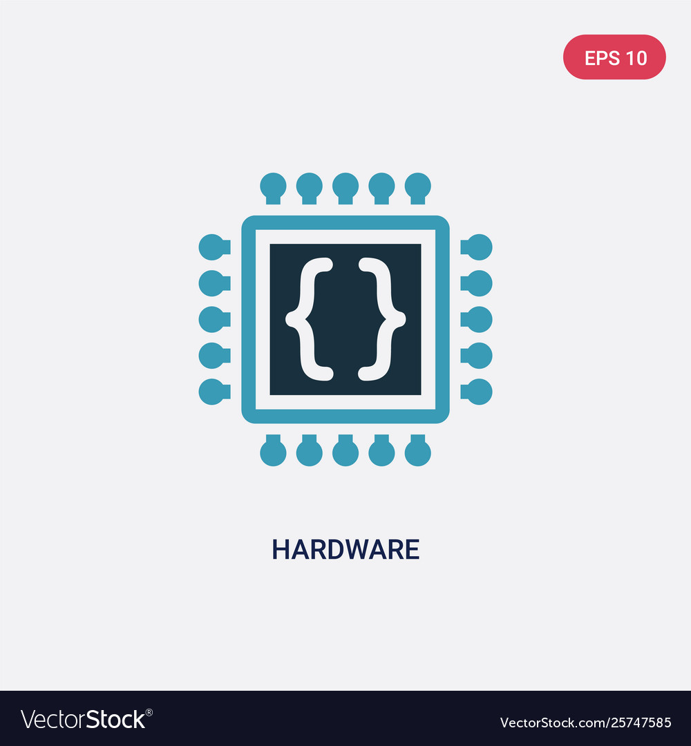 Two color hardware icon from programming concept